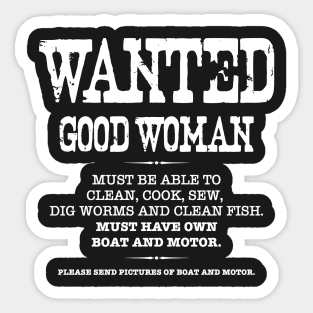 Wanted, Good Woman Sticker